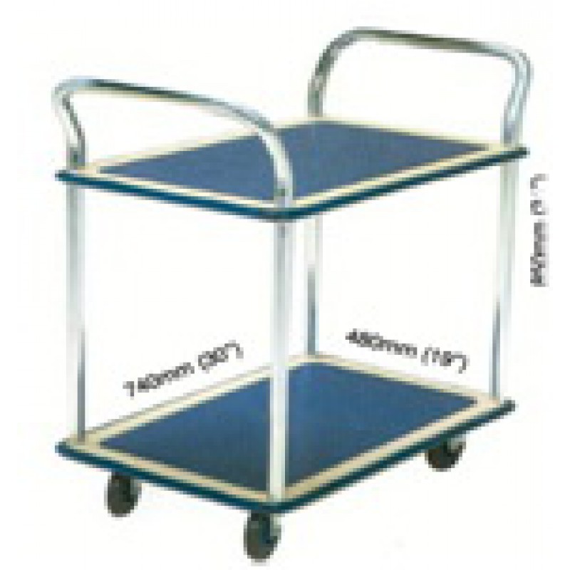 SB-104 :  รถเข็นโลหะ2ชั้นรุ่นมือจับสองข้าง  พับไม่ได้รับน้ำหนัก 150 kg.